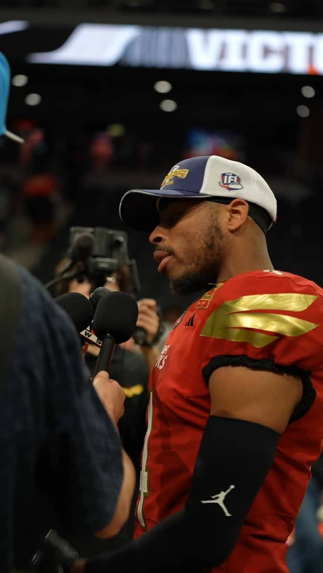 Instagram sports interview reel filmed at a Las Vegas football stadium