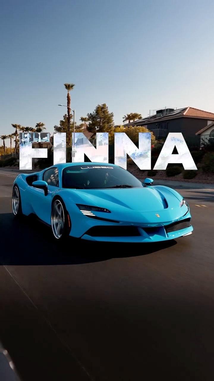 Lusso Auto Design Ferrari driven on a Las Vegas street in a Cross X Agency automotive reel